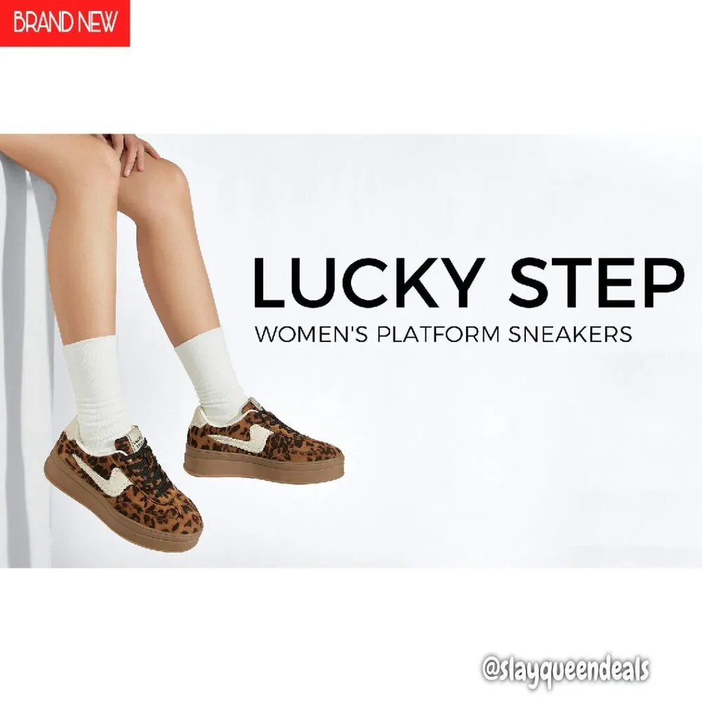 Women's Platform Sneakers Genuine Leather Suede Thick Sole Casual Walking - Picture 8 of 8